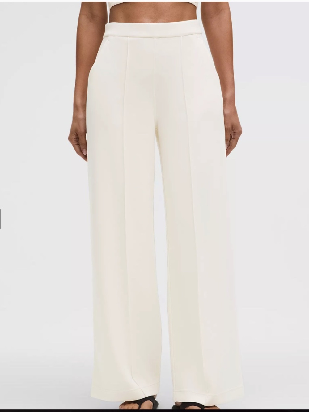Lululemon Light Ivory Softstreme Pintuck High Rise Wide Leg Pant XXXS